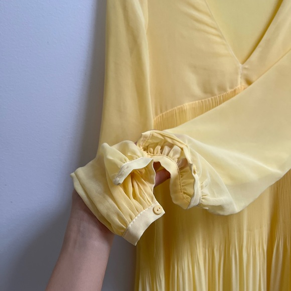 Zara Pleated Long Sleeve Midi Dress XS - Picture 9 of 9